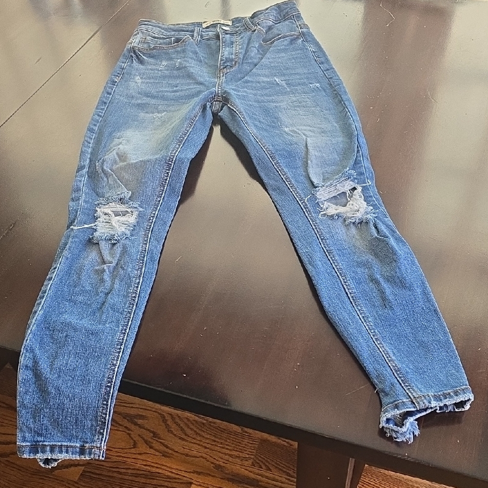 Classic Blue Distressed Skinny Jeans